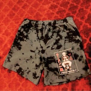 Anime Graphic Tie-Dye Athletic Shorts